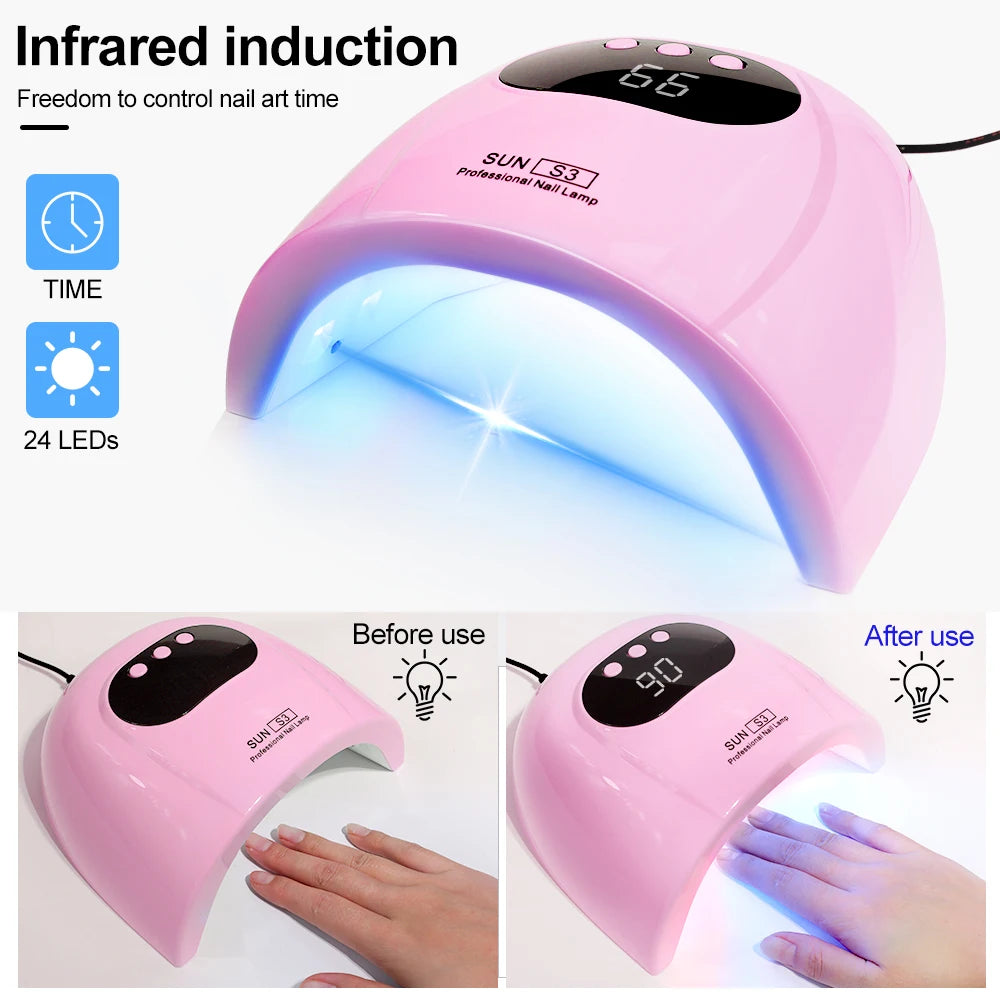 Lampe UV LED Professionnelle – Sèche-Ongles Rapide avec Capteur et Écran LCD